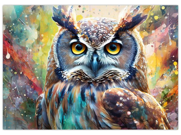 Tablou - Pictură de o bufniță (70x50 cm)