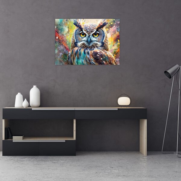 Tablou - Pictură de o bufniță (70x50 cm)