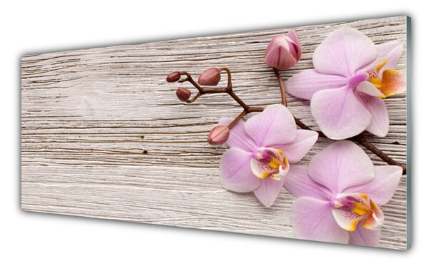 Tablou pe sticla Flori roz Floral
