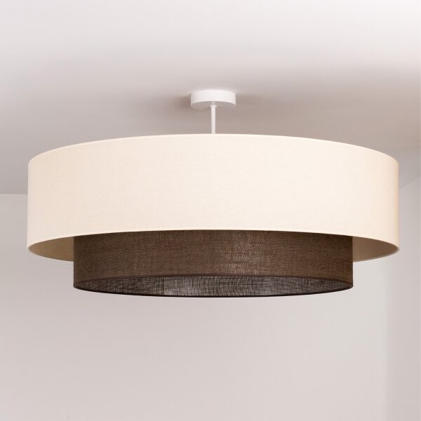 Brilagi - Lustru aplicat LED Boho, 3 x E27, 15 W, 230 V, diametru 80 cm, crem/maro