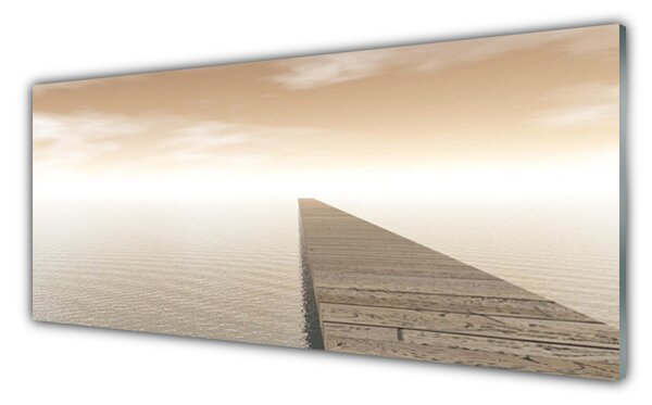 Tablou pe sticla Marea Jetty Arhitectura Maro Gri
