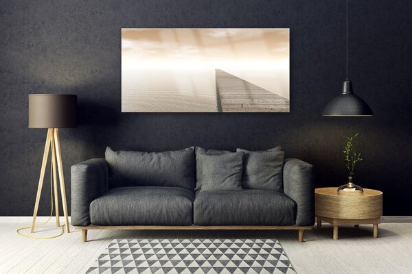 Tablou pe sticla Marea Jetty Arhitectura Maro Gri