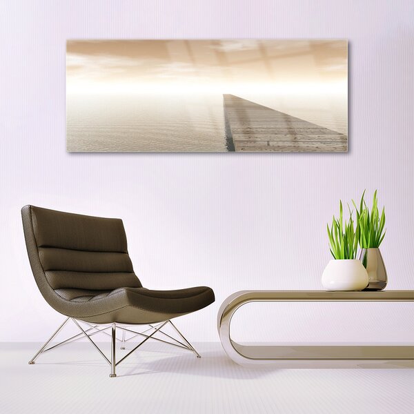 Tablou pe sticla Marea Jetty Arhitectura Maro Gri