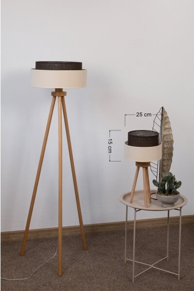 Brilagi - Lampă de masă LED stil BOHO 1xE27/15W/230V crem/maro