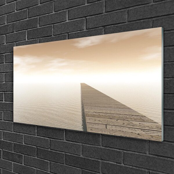 Tablou pe sticla Marea Jetty Arhitectura Maro Gri