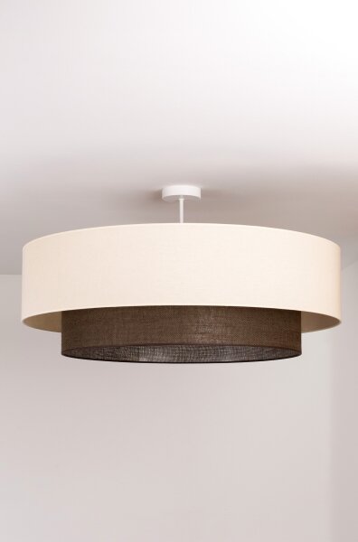 Brilagi - Lustru aplicat LED Boho, 3 x E27, 15 W, 230 V, diametru 80 cm, crem/maro