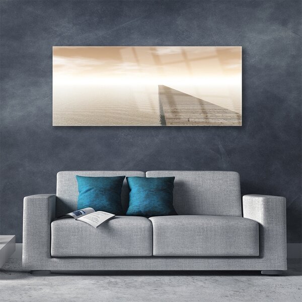 Tablou pe sticla Marea Jetty Arhitectura Maro Gri
