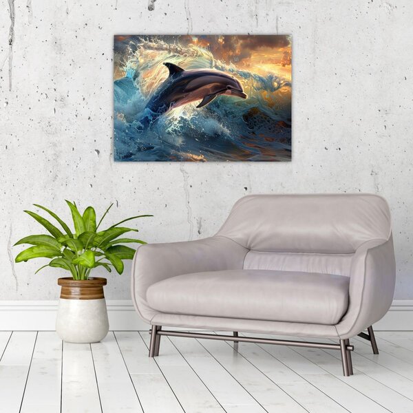 Tablou - Delfin, ilustrații (70x50 cm)