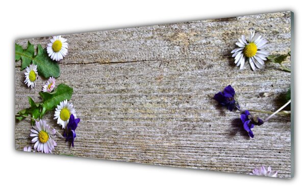 Tablou pe sticla Daisy Floral Roz Alb Galben