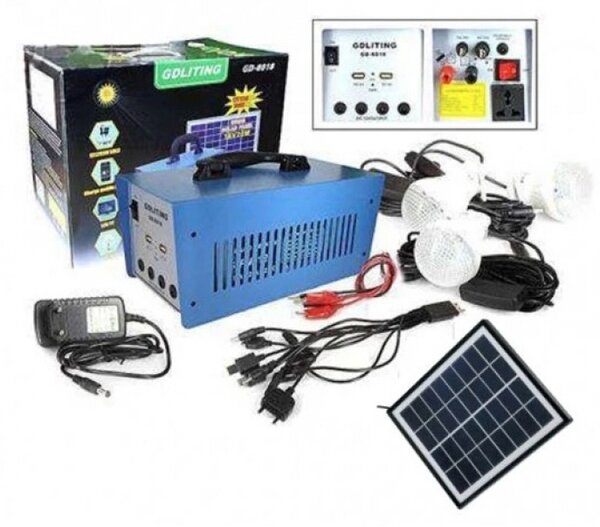 Kit Solar GD-8018 Avansat cu 3 becuri lanterna multifunctionala