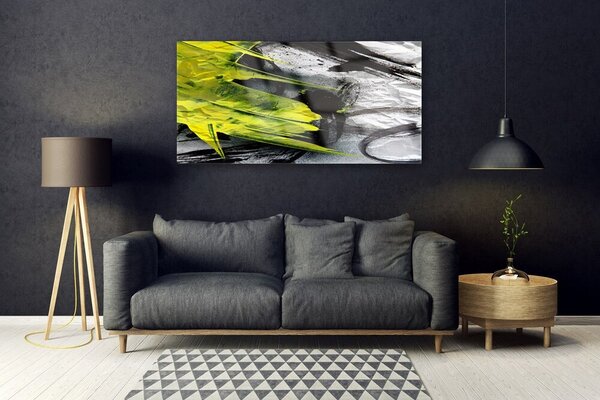 Tablou pe sticla Abstract Art Verde Negru Gri