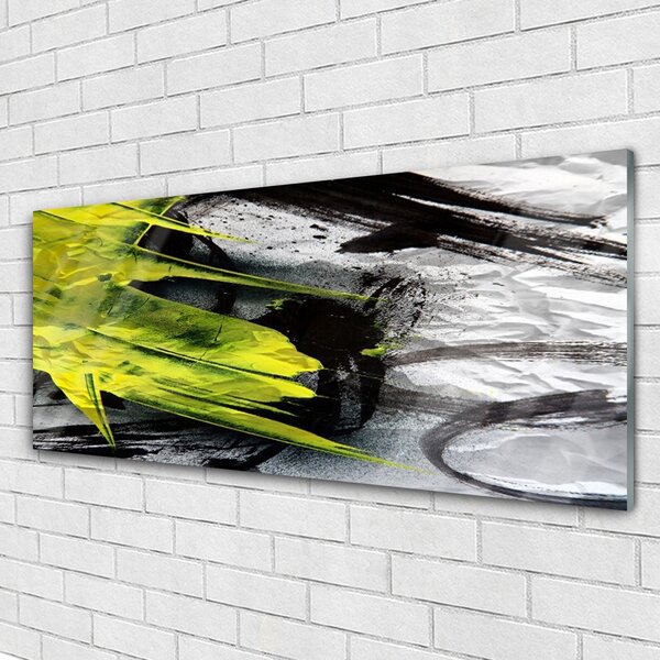 Tablou pe sticla Abstract Art Verde Negru Gri