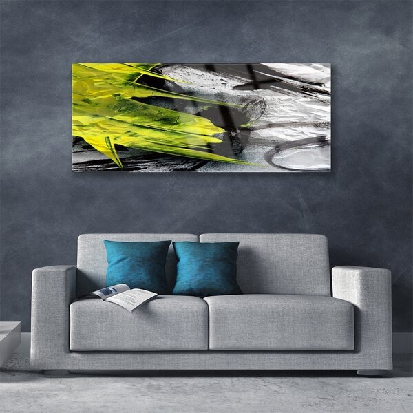 Tablou pe sticla Abstract Art Verde Negru Gri