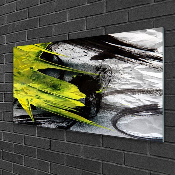 Tablou pe sticla Abstract Art Verde Negru Gri