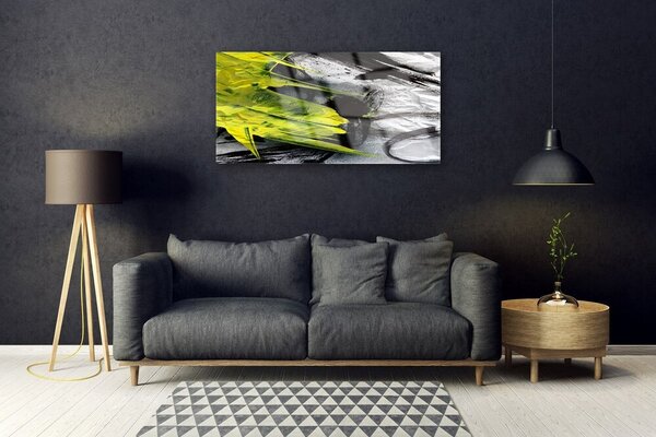 Tablou pe sticla Abstract Art Verde Negru Gri