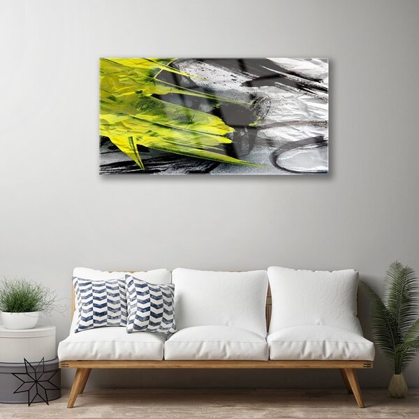 Tablou pe sticla Abstract Art Verde Negru Gri