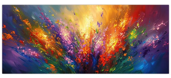 Tablou - Abstracție de flori (120x50 cm)