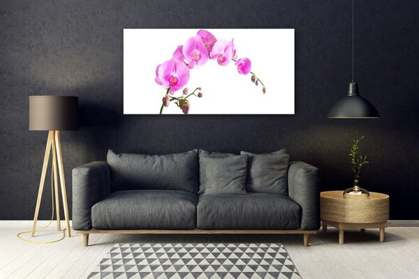 Tablou pe sticla Flori roz Floral