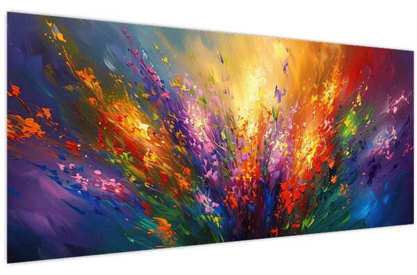 Tablou - Abstracție de flori (120x50 cm)