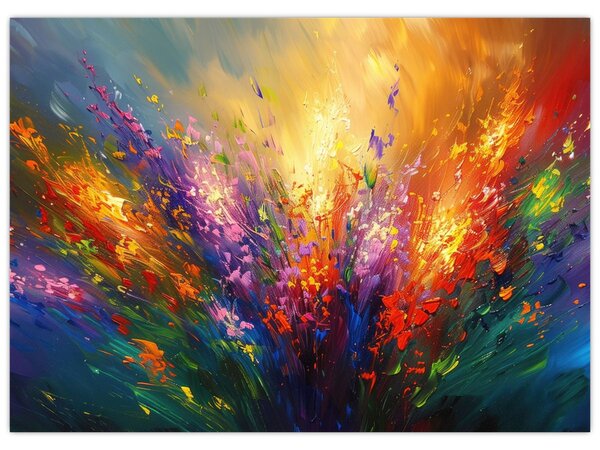 Tablou - Abstracție de flori (70x50 cm)