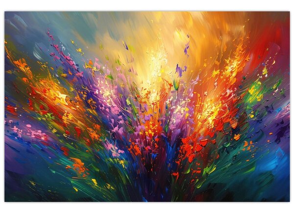 Tablou - Abstracție de flori (90x60 cm)