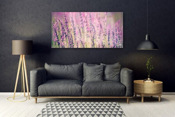 Tablou pe sticla Flori Floral violet