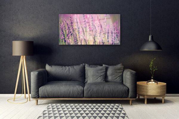 Tablou pe sticla Flori Floral violet