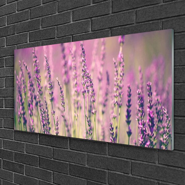 Tablou pe sticla Flori Floral violet