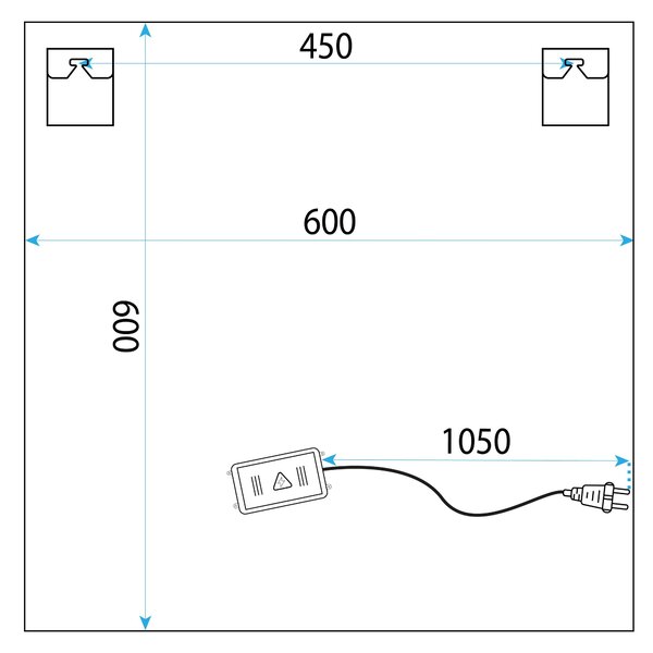 Oglindă LED 60x60 YH-BL-12