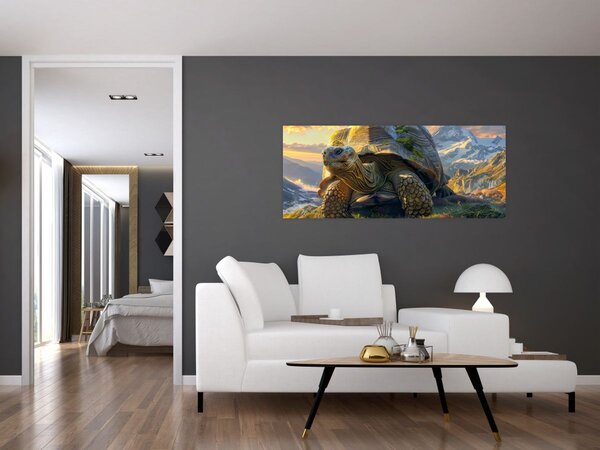 Tablou - Țestoasă și peisaj montan (120x50 cm)