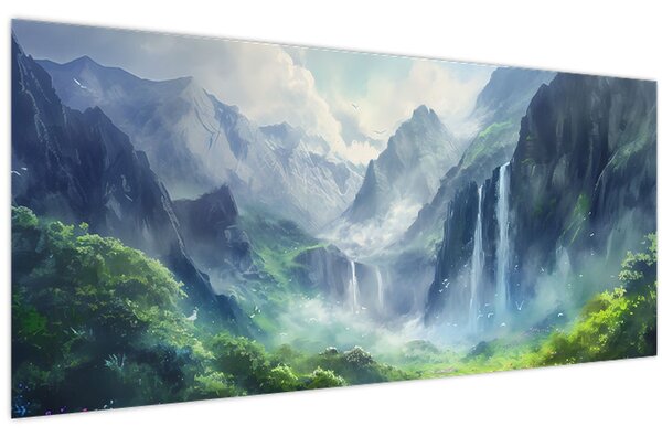 Tablou - Valea cascadelor (120x50 cm)