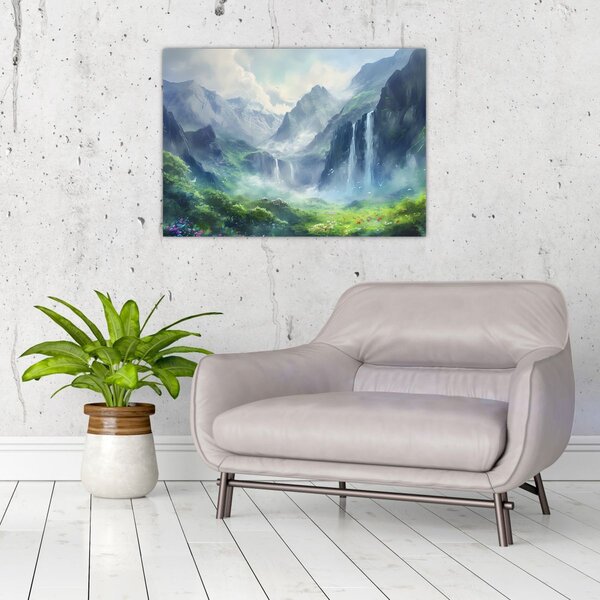 Tablou - Valea cascadelor (70x50 cm)