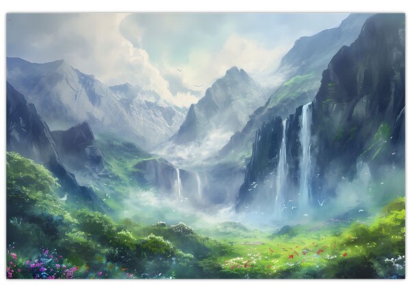 Tablou - Valea cascadelor (90x60 cm)