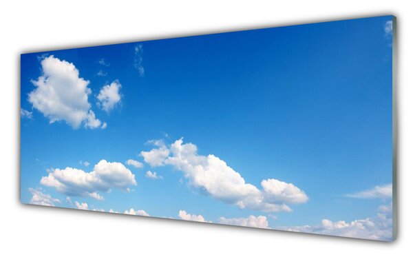 Tablou pe sticla Sky Peisaj Albastru Alb