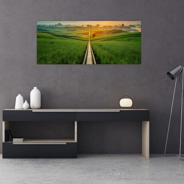Tablou - Răsărit de soare peste vale (120x50 cm)