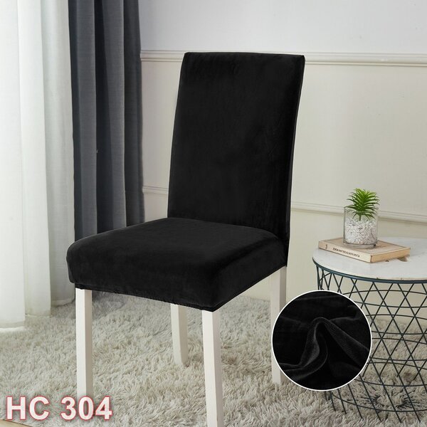 Husa pentru scaun, universala, material catifea, negru , HC304