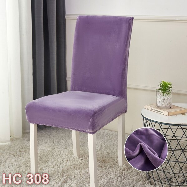 Husa pentru scaun, universala, material catifea, mov , HC308