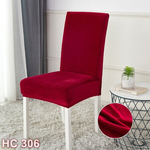 Husa pentru scaun, universala, material catifea, rosu , HC306