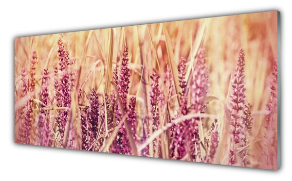 Tablou pe sticla Grâu Floral Brown