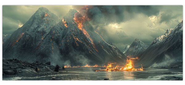 Tablou - Erupție vulcanică (120x50 cm)