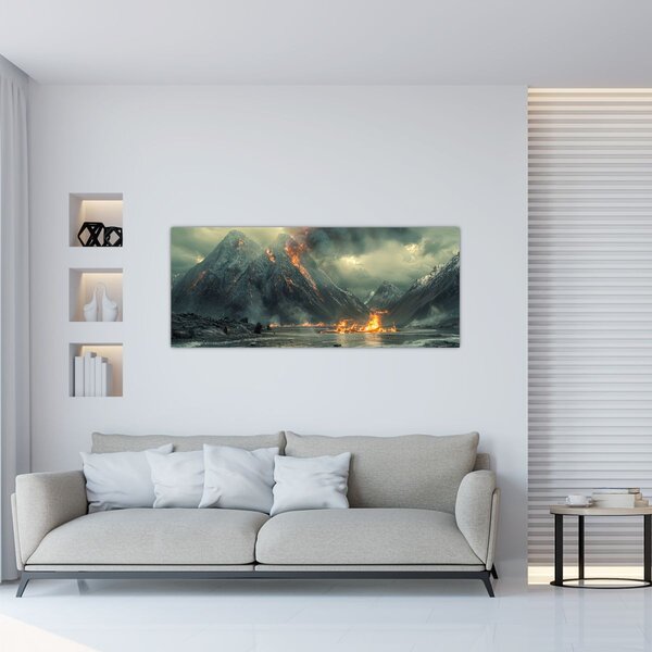 Tablou - Erupție vulcanică (120x50 cm)