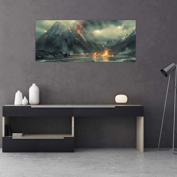 Tablou - Erupție vulcanică (120x50 cm)