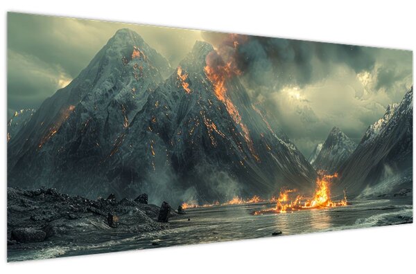 Tablou - Erupție vulcanică (120x50 cm)