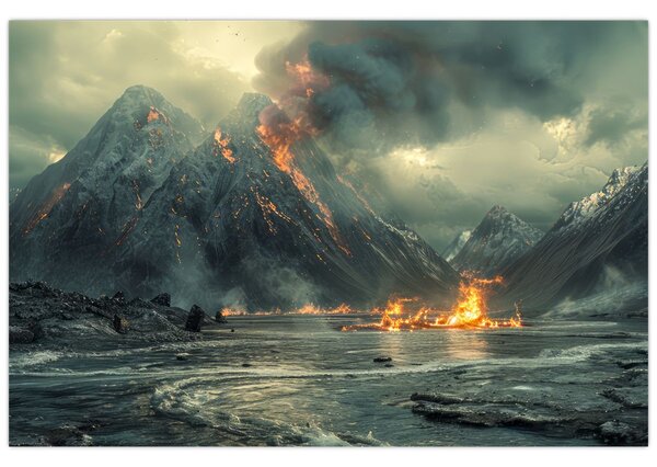 Tablou - Erupție vulcanică (90x60 cm)