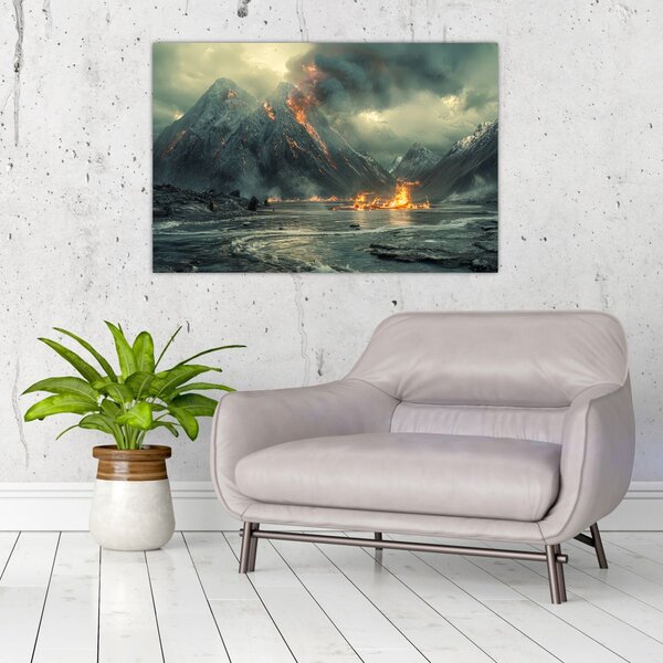 Tablou - Erupție vulcanică (90x60 cm)
