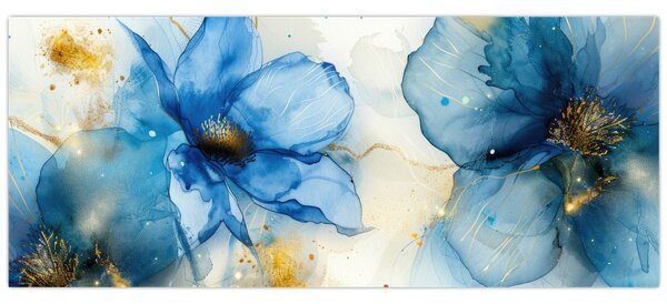 Tablou - Floral, pictură cu cerneală (120x50 cm)
