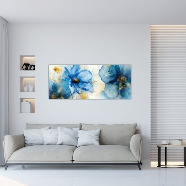 Tablou - Floral, pictură cu cerneală (120x50 cm)