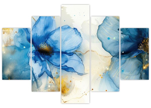 Tablou - Floral, pictură cu cerneală (150x105 cm)