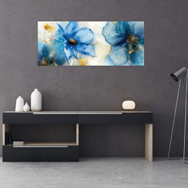Tablou - Floral, pictură cu cerneală (120x50 cm)