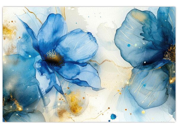 Tablou - Floral, pictură cu cerneală (90x60 cm)